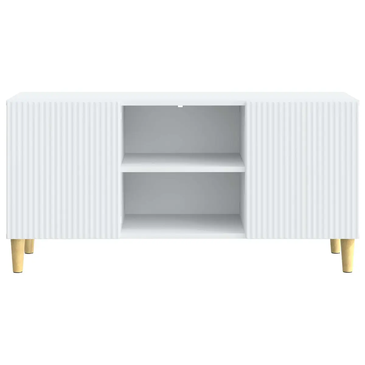 White Modern TV Cabinet with Swing Doors
