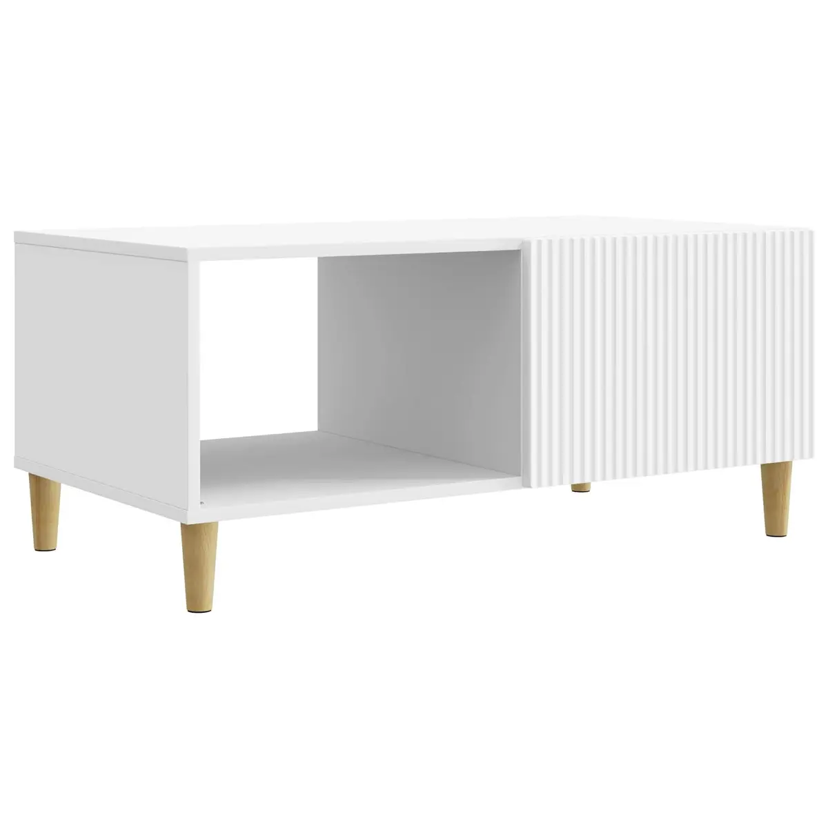 Coffee Table Engineered Wood 90 x 50 x 40 cm White Vintage Storage Living Room
