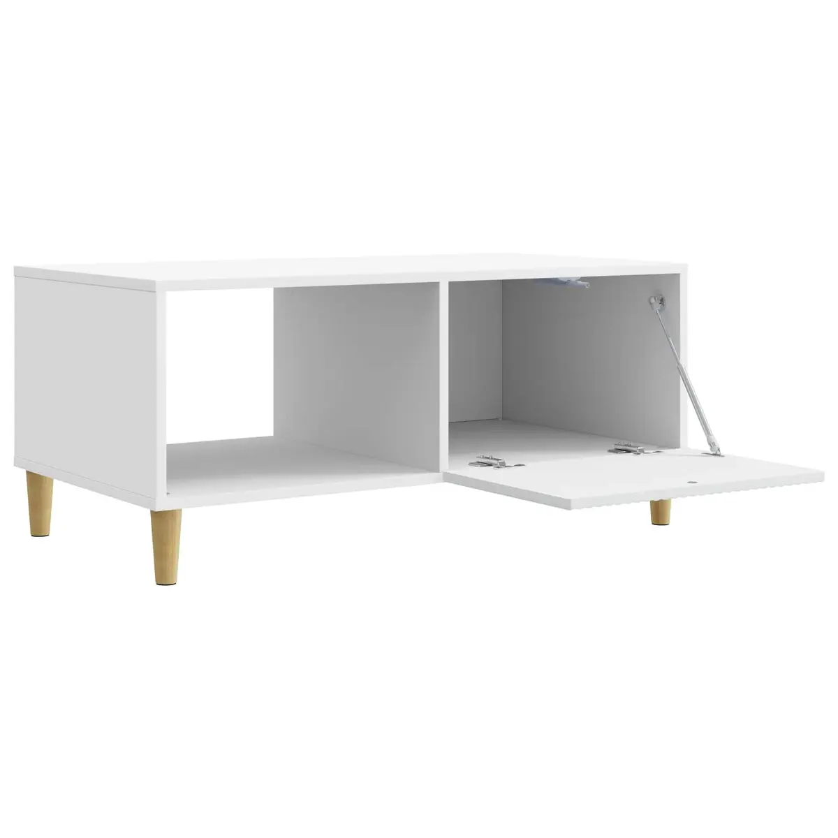 Coffee Table Engineered Wood 90 x 50 x 40 cm White Vintage Storage Living Room