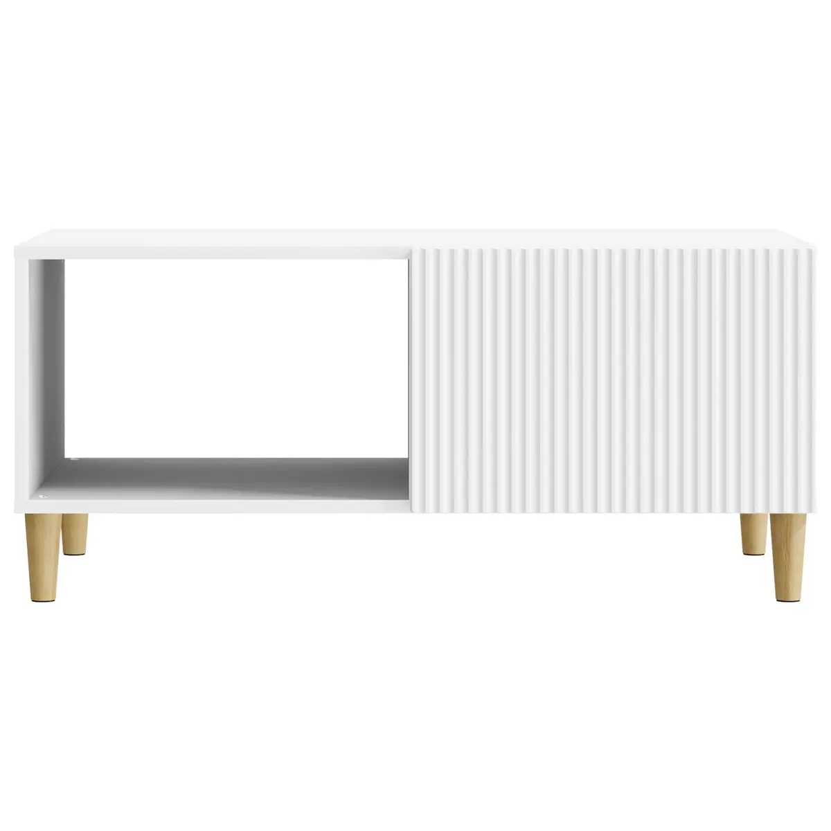 Coffee Table Engineered Wood 90 x 50 x 40 cm White Vintage Storage Living Room