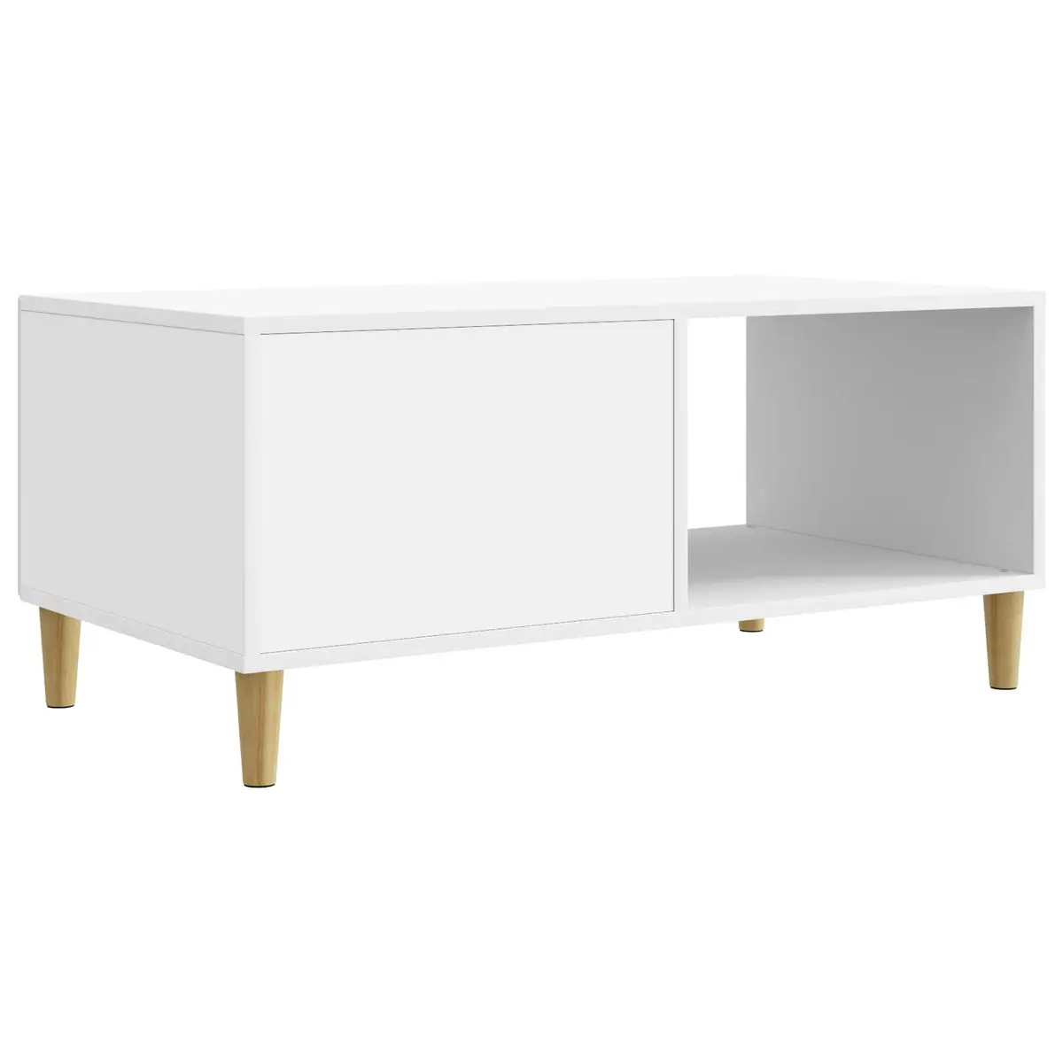 Coffee Table Engineered Wood 90 x 50 x 40 cm White Vintage Storage Living Room