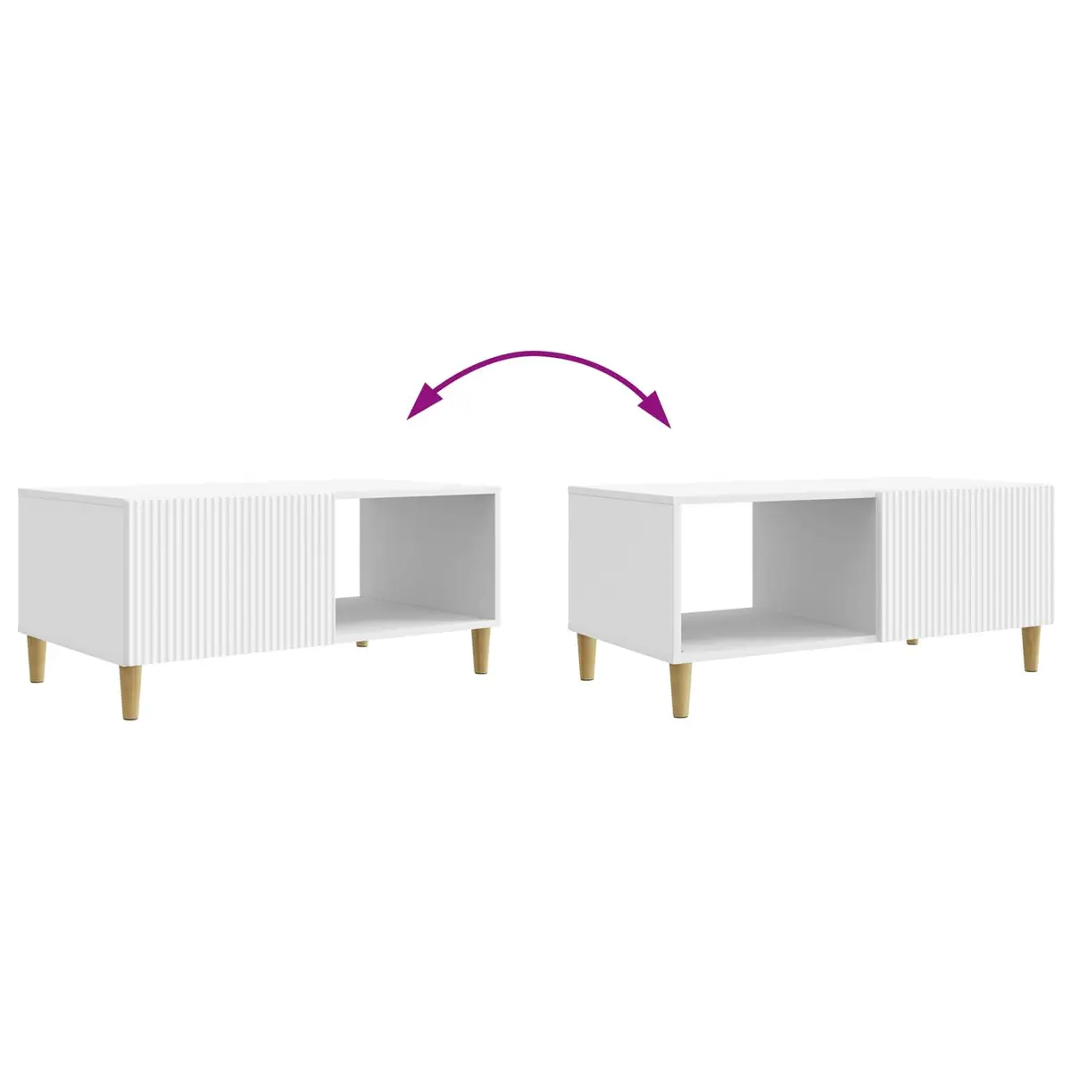 Coffee Table Engineered Wood 90 x 50 x 40 cm White Vintage Storage Living Room