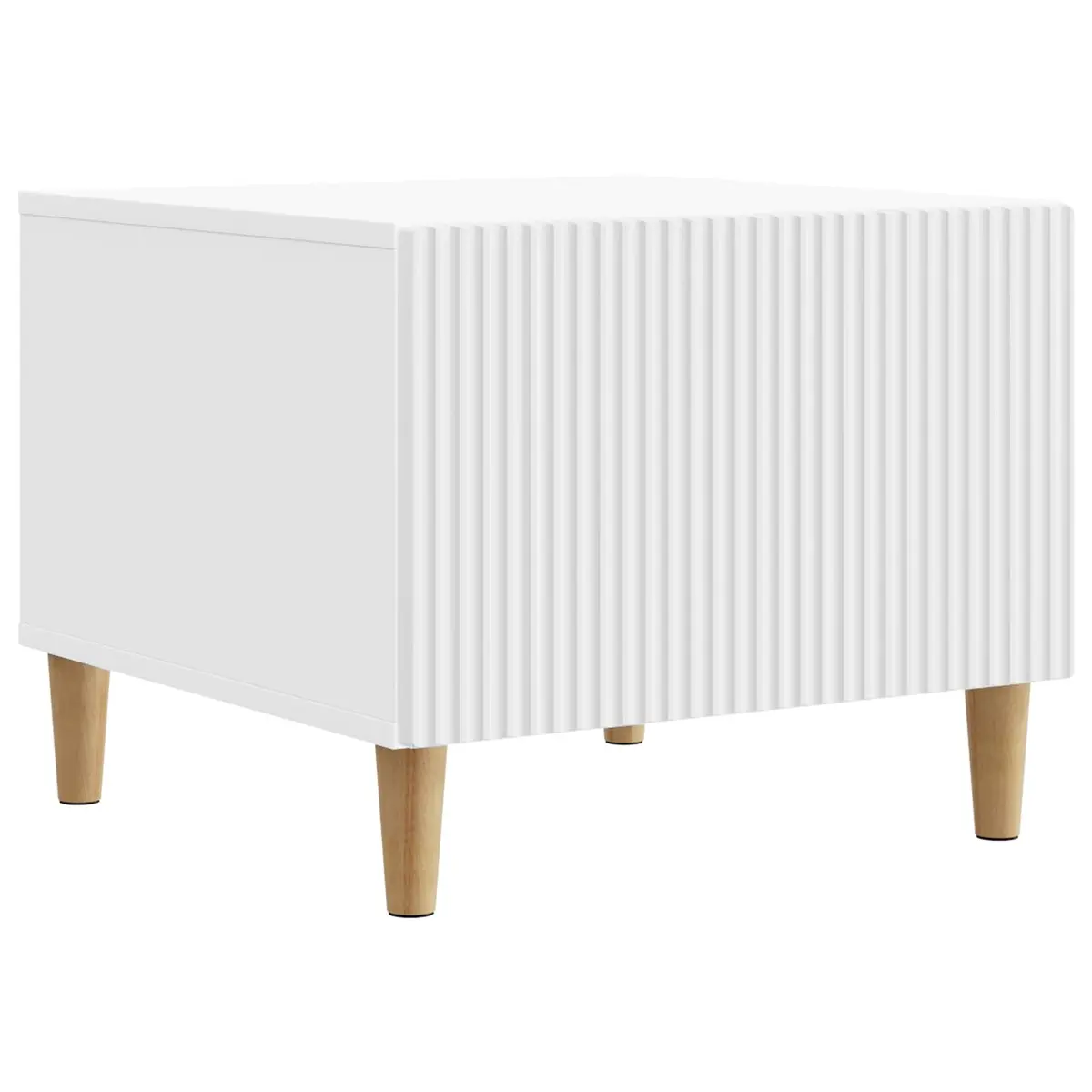 White Coffee Table with Drawer and Open Shelf