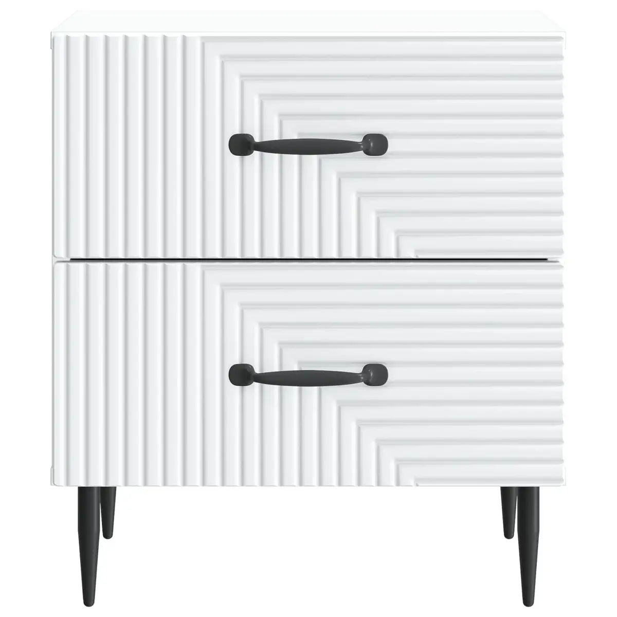 White Bedside Cabinet with Metal Legs