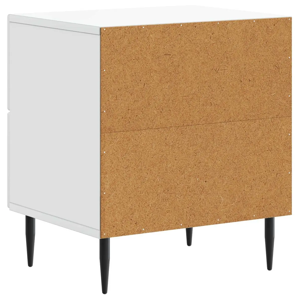 White Bedside Cabinet with Metal Legs