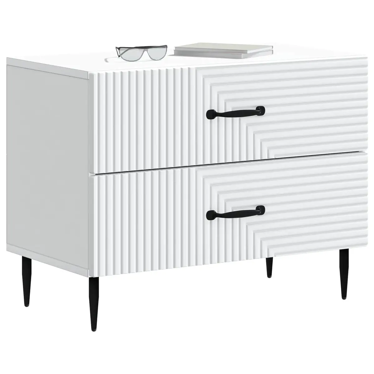 Bedside Cabinet Engineered Wood 62 x 34.5 x 47.5 cm White