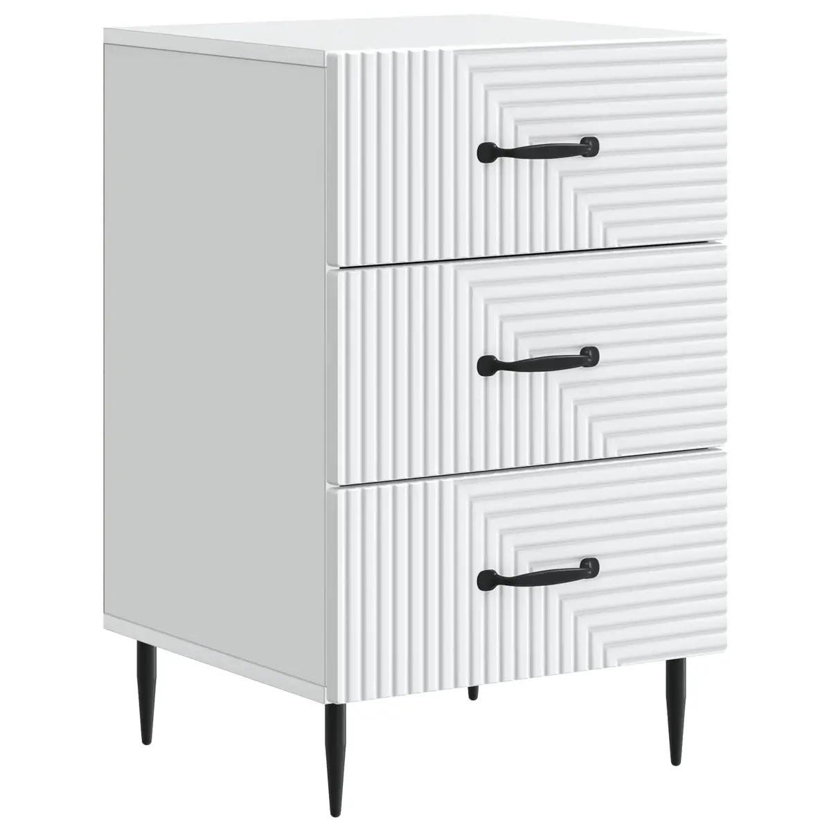 Bedside Table Engineered Wood 43 x 41 x 66.5 cm White