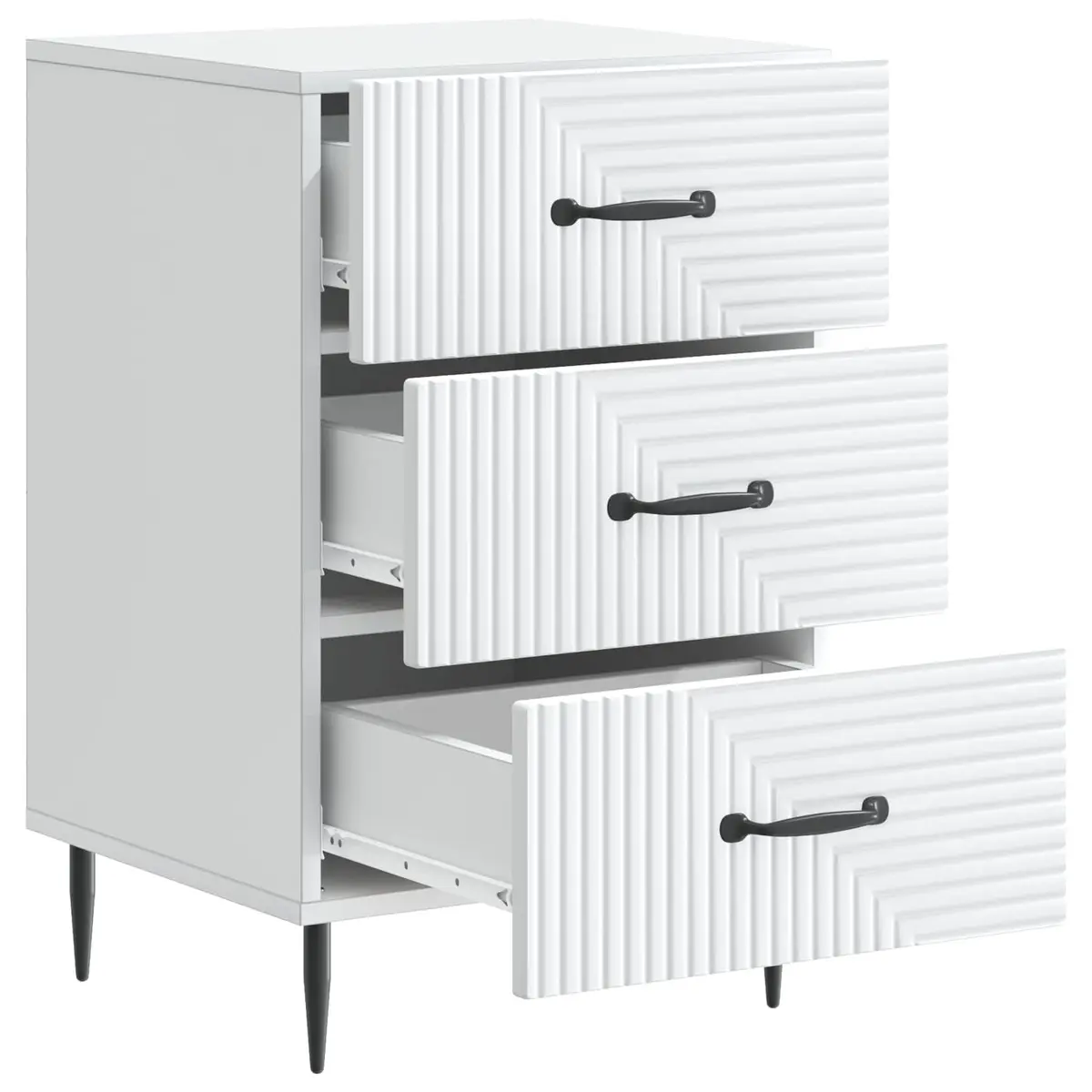 Bedside Table Engineered Wood 43 x 41 x 66.5 cm White