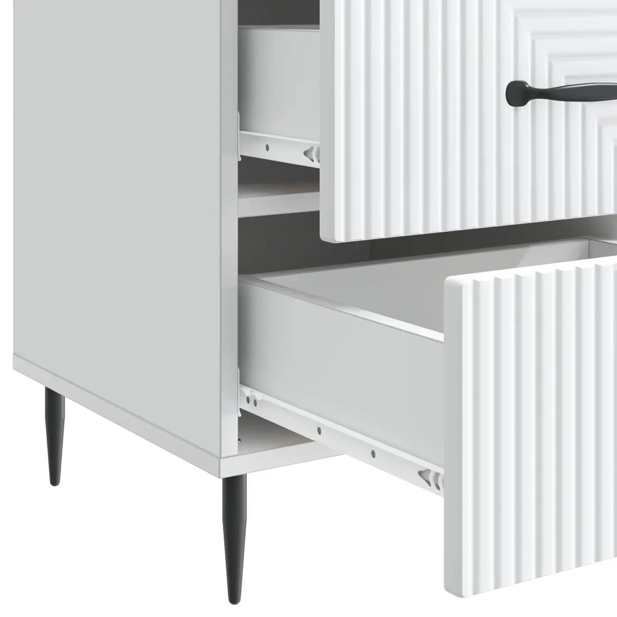 Bedside Table Engineered Wood 43 x 41 x 66.5 cm White