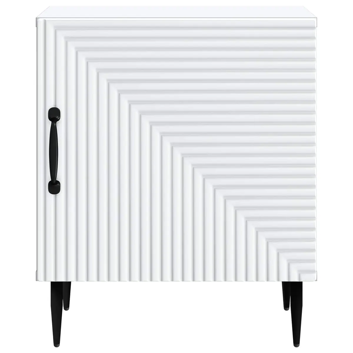 White Bedside Cabinet with Metal Legs 43 x 34.5 x 50cm