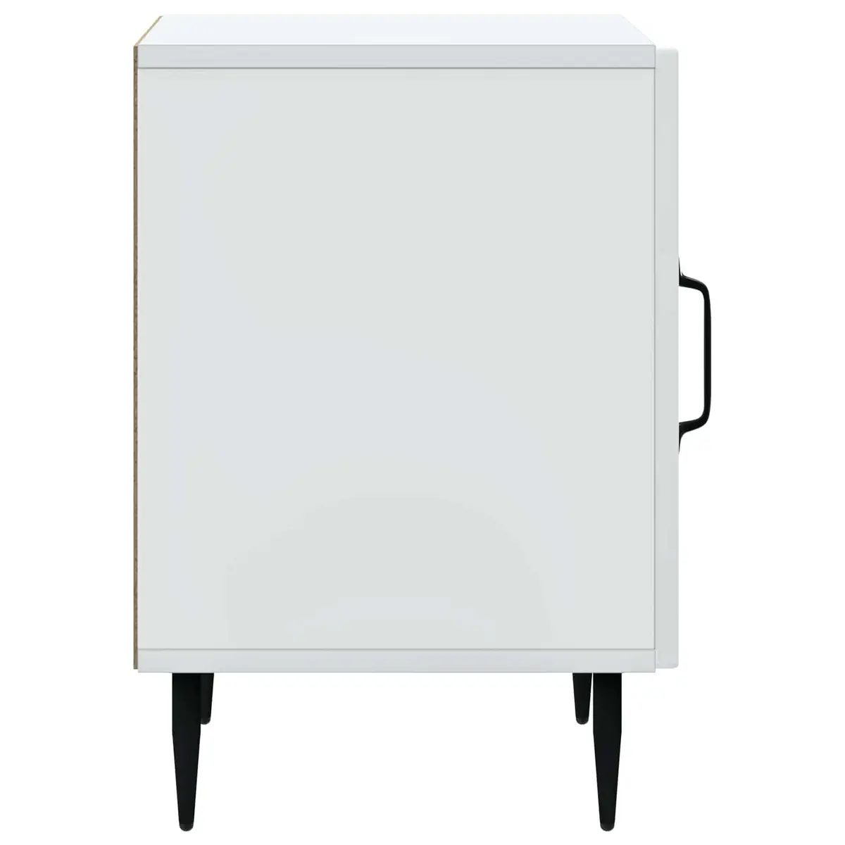 White Bedside Cabinet with Metal Legs 43 x 34.5 x 50cm
