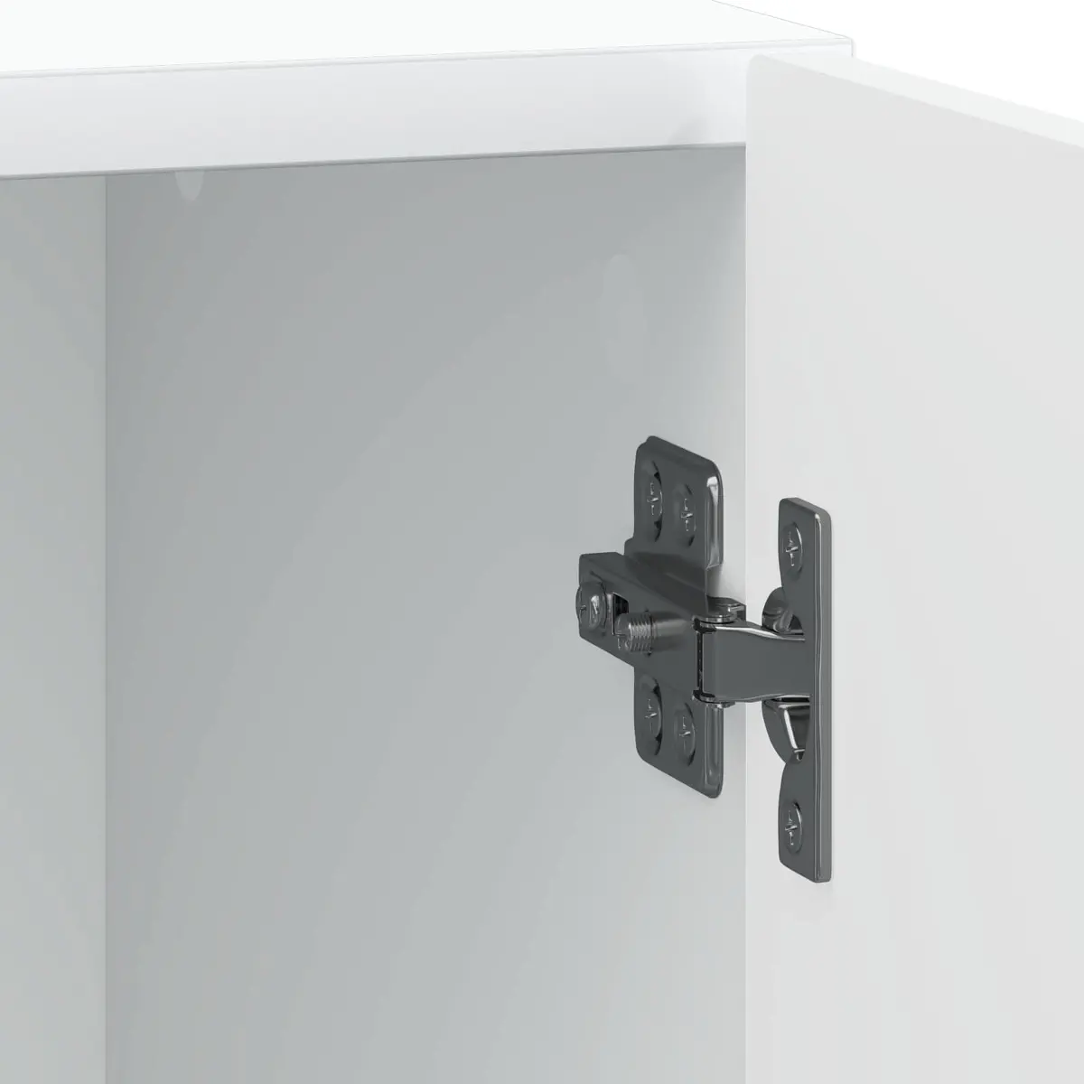 White Bedside Cabinet with Metal Legs 43 x 34.5 x 50cm