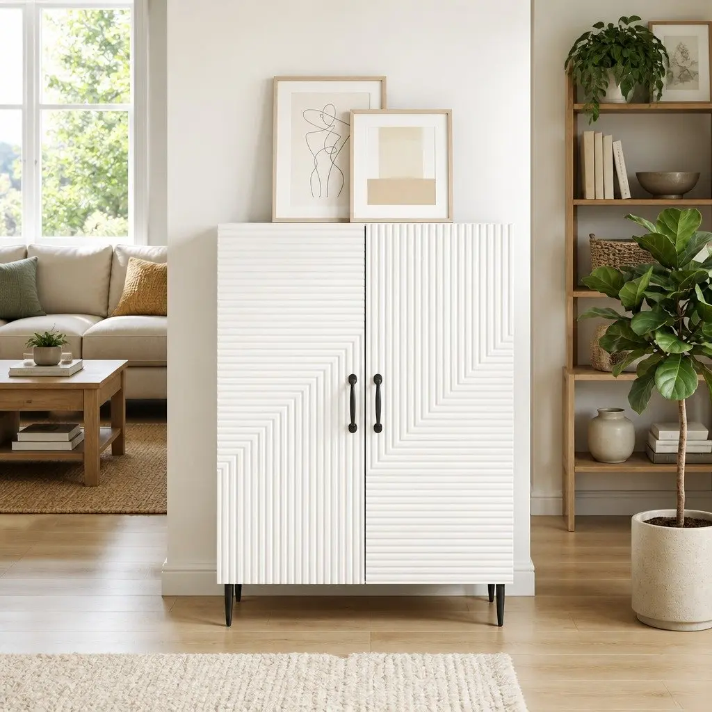 White Sideboard with Storage Solutions