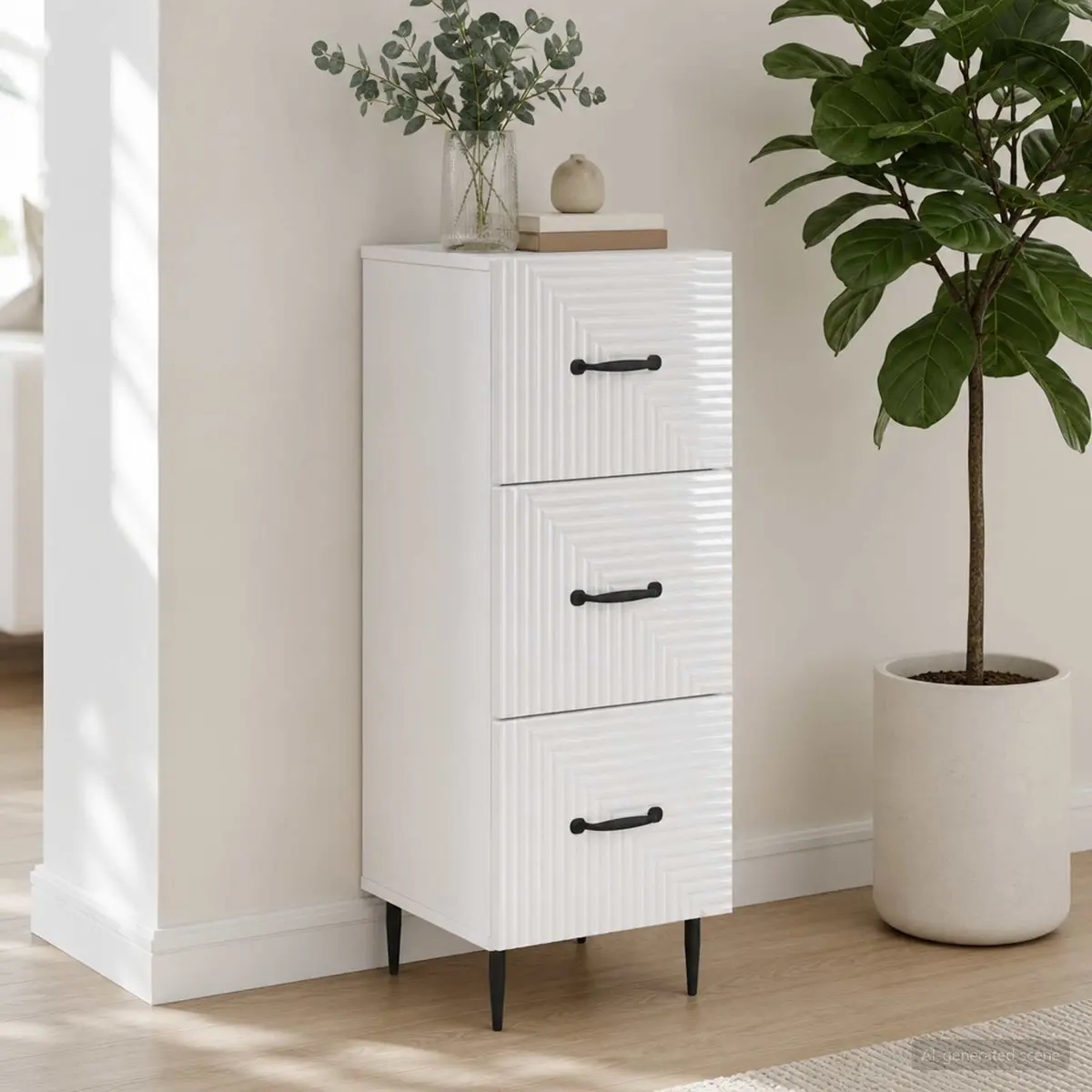 Drawer Cabinet Storage Unit 33 x 34.5 x 89.5 cm