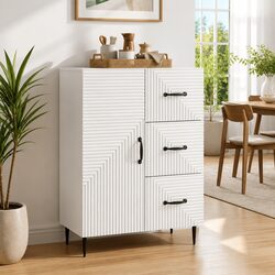 Modern White Storage Cabinet with Doors for Any Room