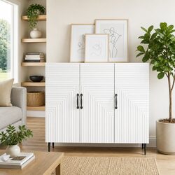 Modern Vintage White Sideboard with Engineered Wood