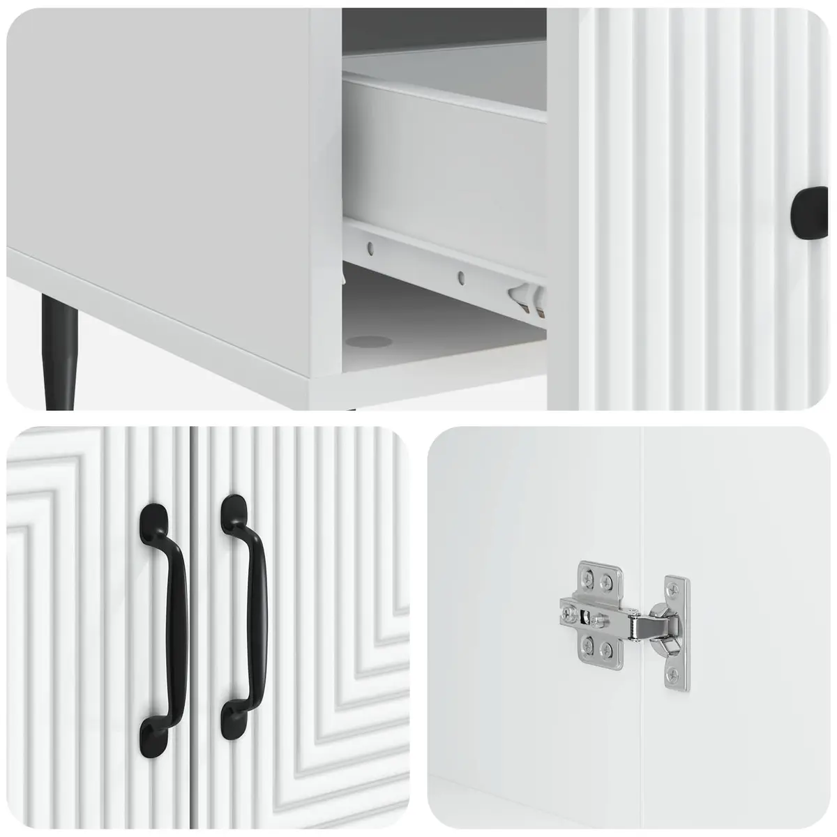 White Sideboard Storage Cabinet for Living Spaces