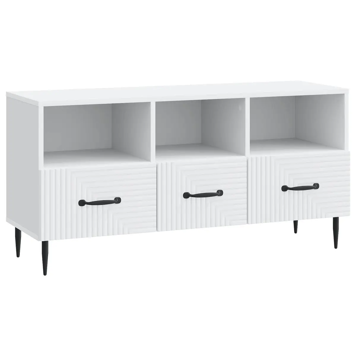 White Engineered Wood TV Cabinet with Drawer 102cm