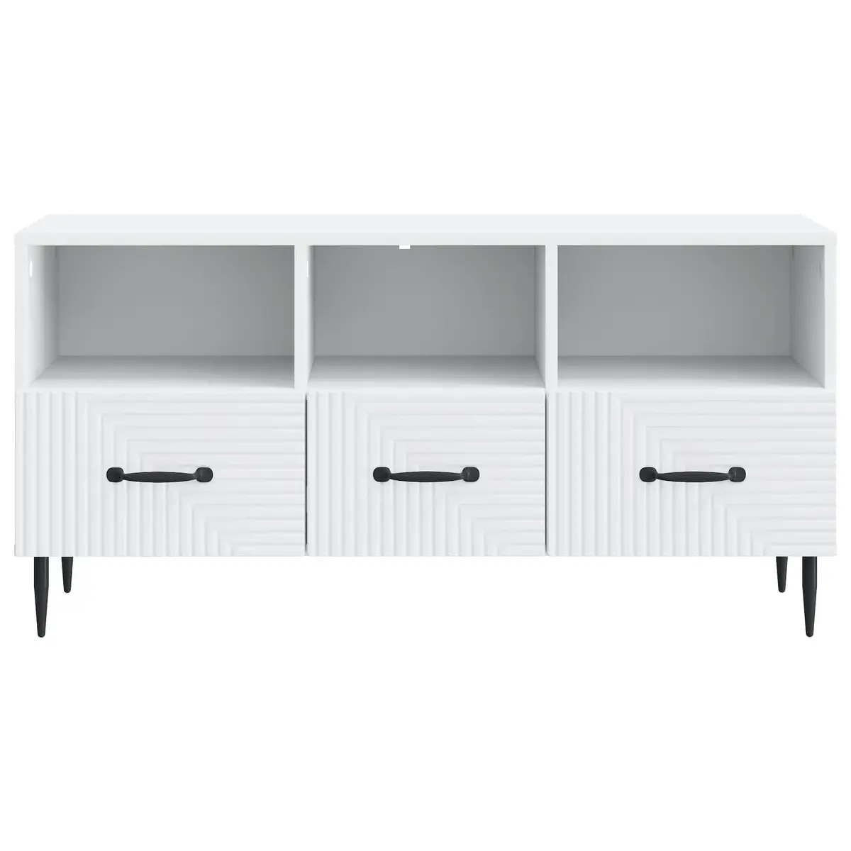 White Engineered Wood TV Cabinet with Drawer 102cm