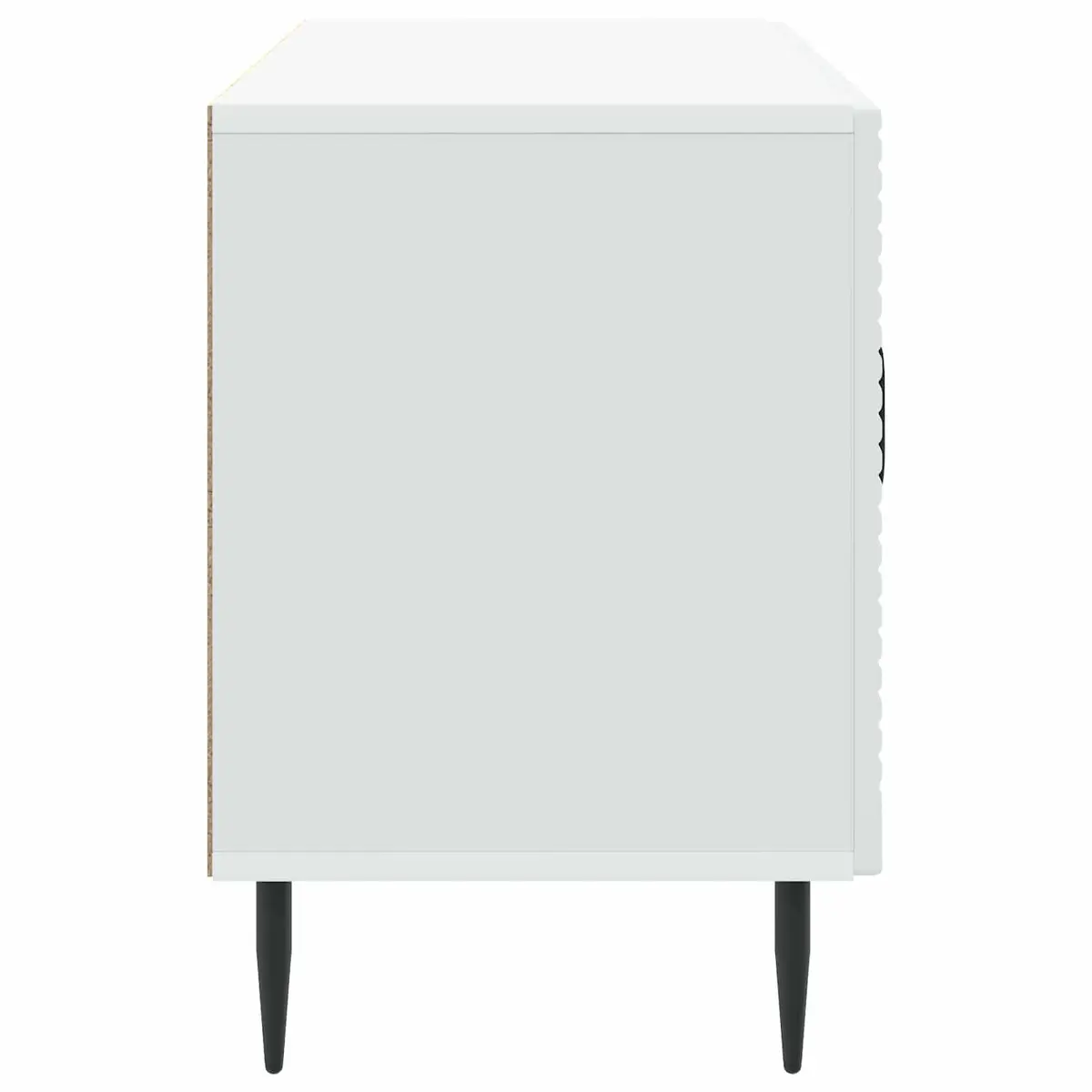 White TV Cabinet Low-Profile Entertainment Unit Storage Engineered Wood 99cm