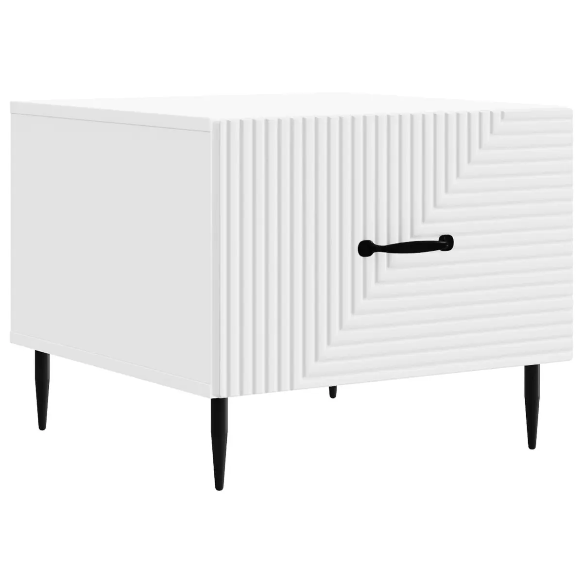 Coffee Table with Drawer in White Engineered Wood