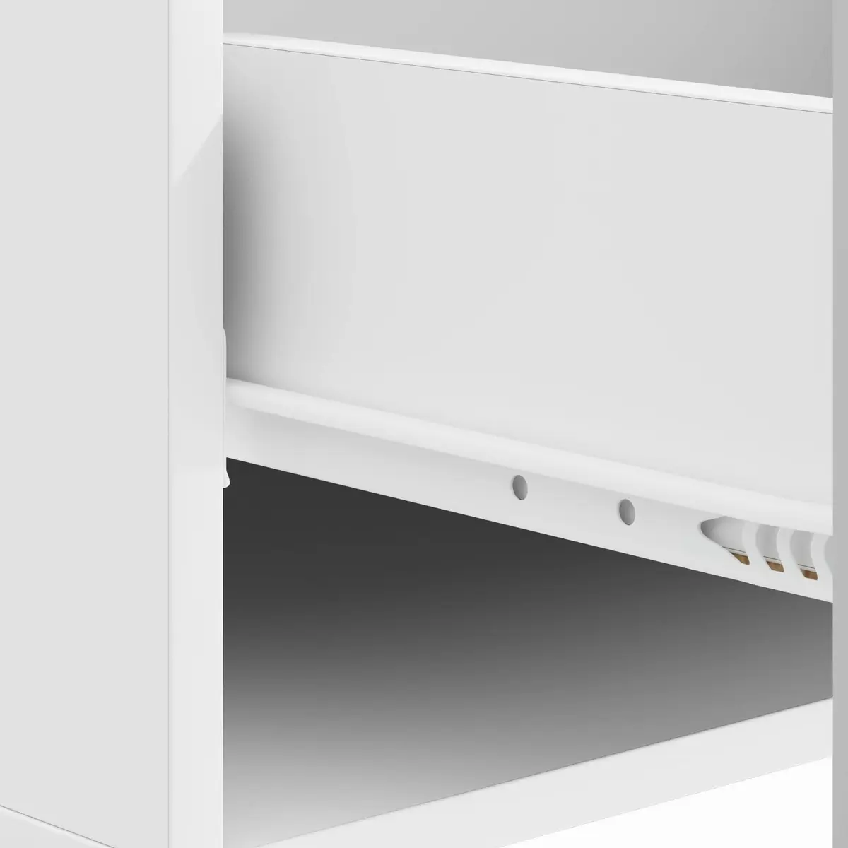 Coffee Table with Drawer in White Engineered Wood