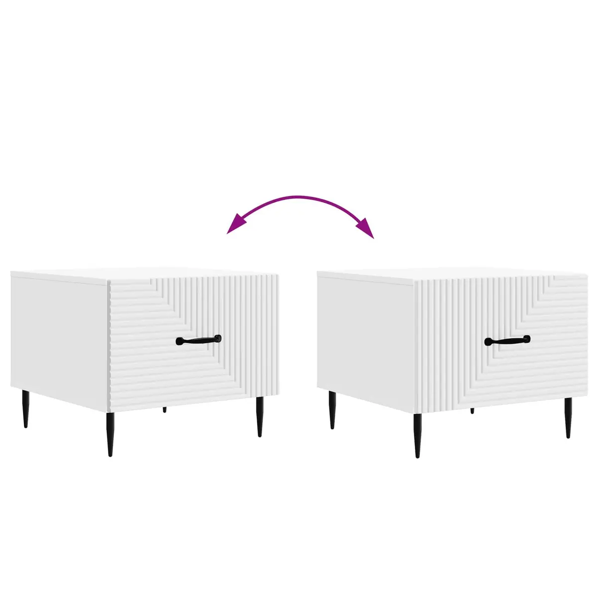Coffee Table with Drawer in White Engineered Wood