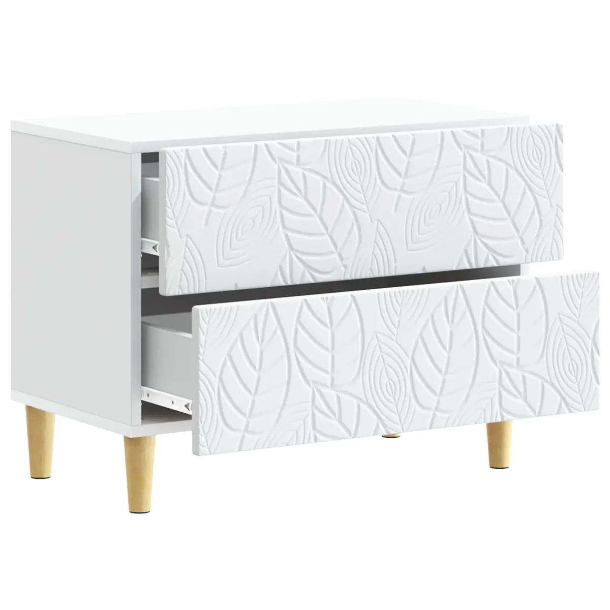White Bedside Table with Durable Storage