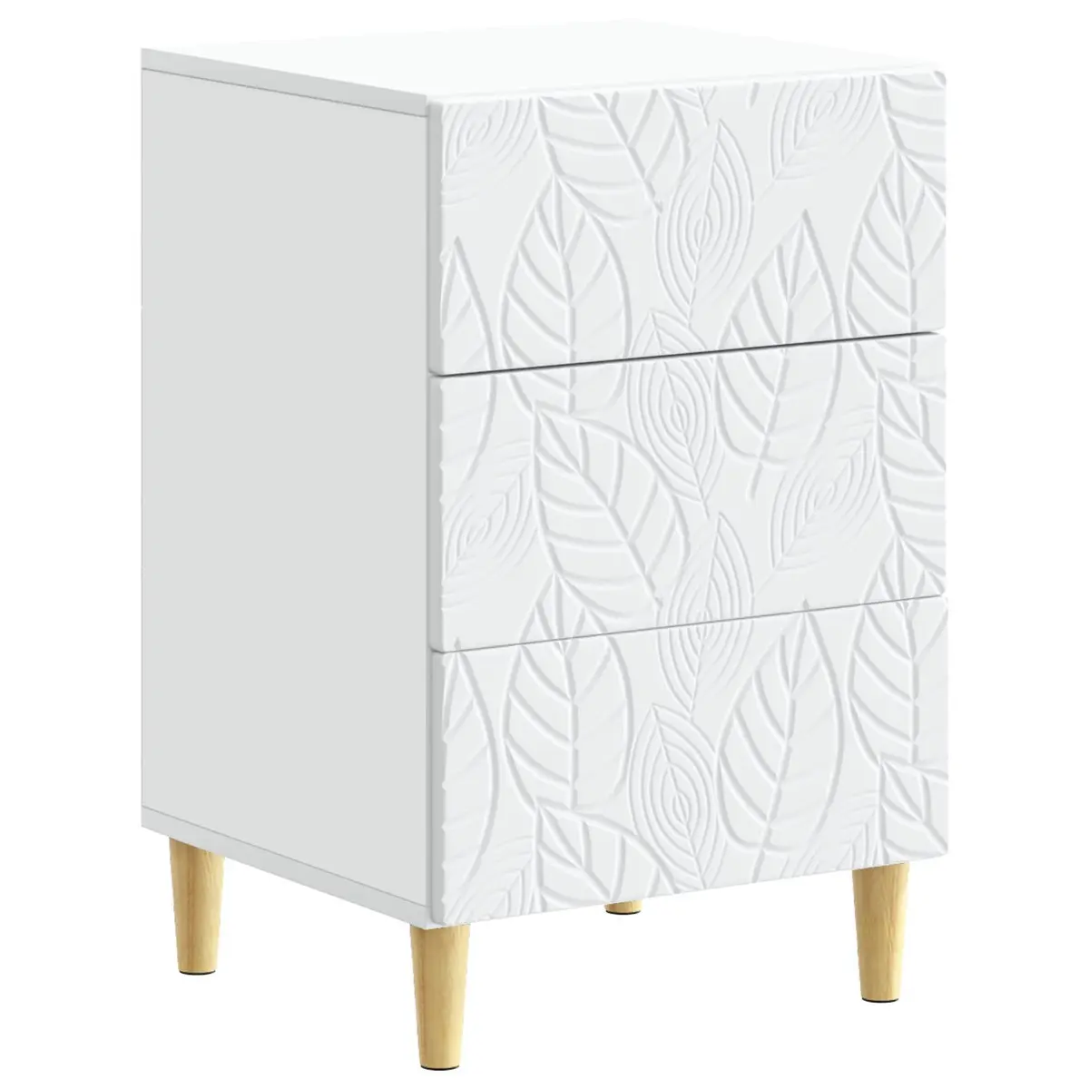 White Bedside Table with Durable Storage Drawer