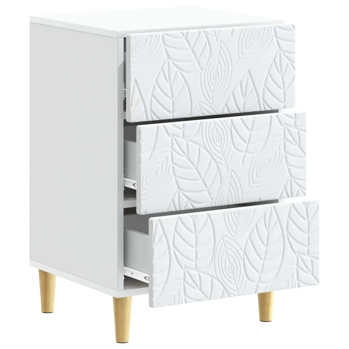 White Bedside Table with Durable Storage Drawer