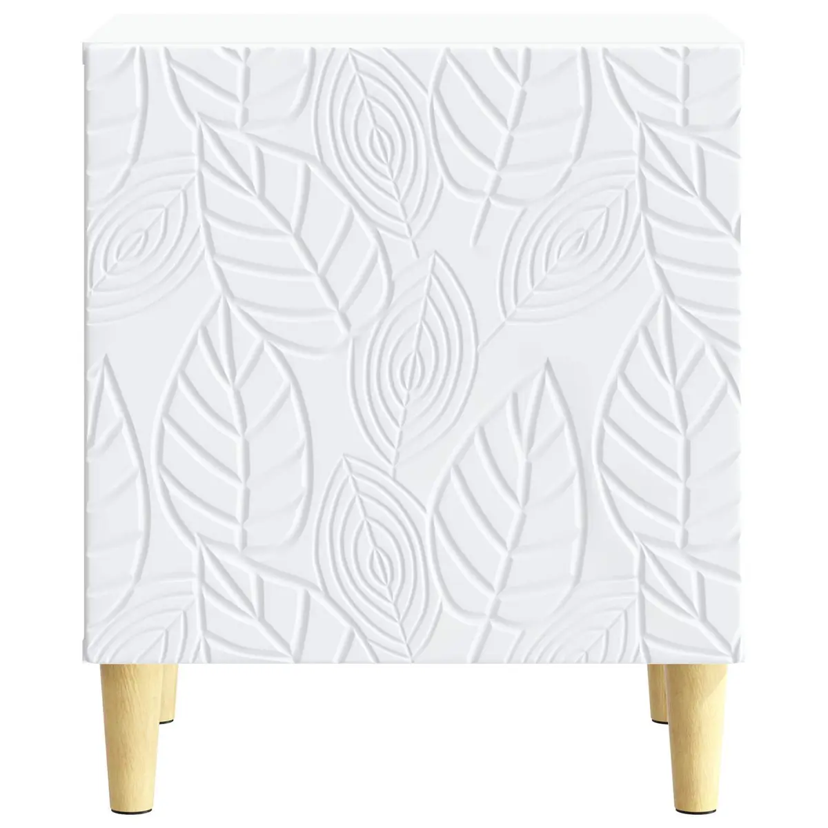 White Bedside Table with Eucalyptus Legs
