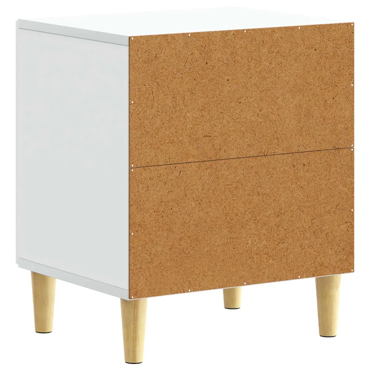 White Bedside Table with Eucalyptus Legs