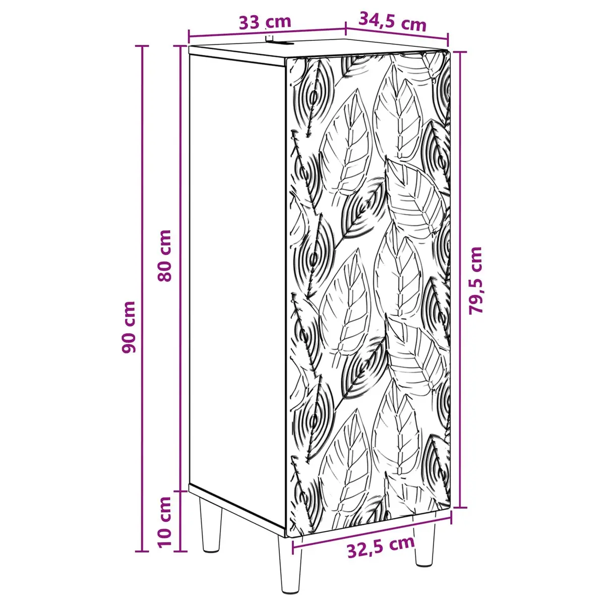 White Sideboard Storage Cabinet for Living Rooms