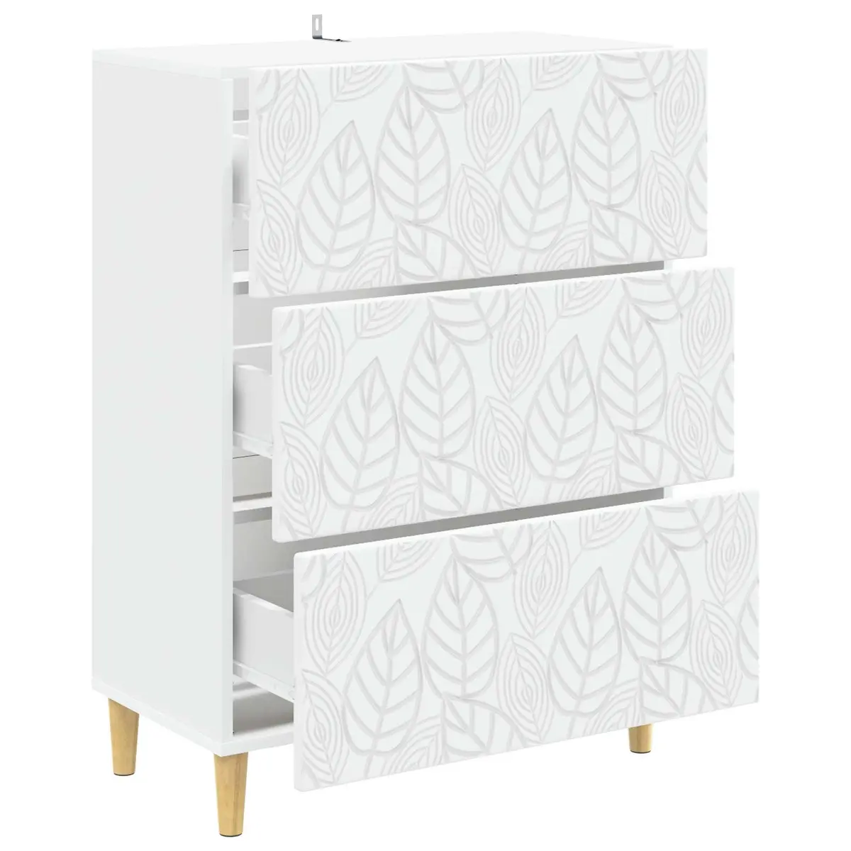 White Rectangular Drawer Cabinet for Living Spaces
