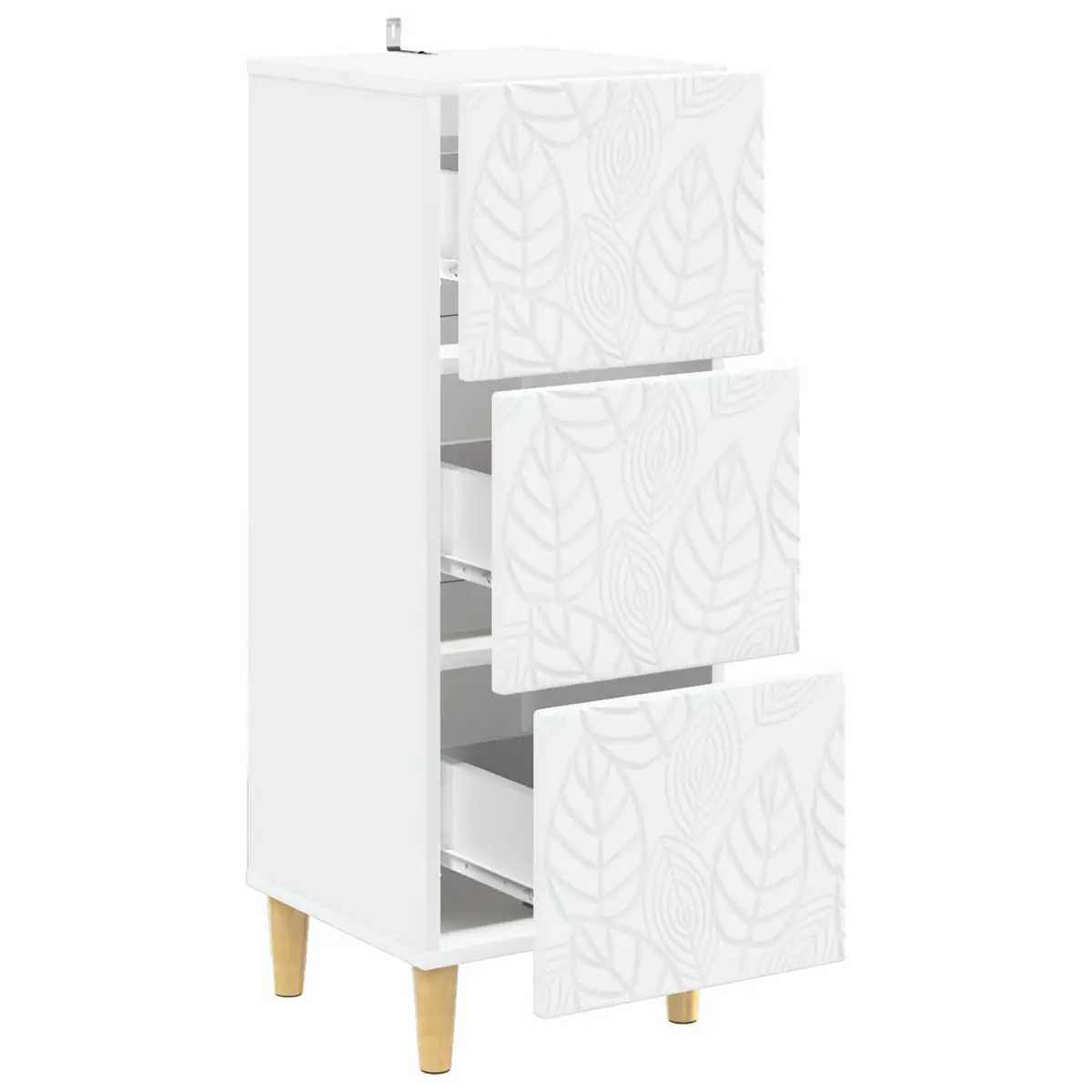 White Drawer Cabinet with Engineered Wood Frame
