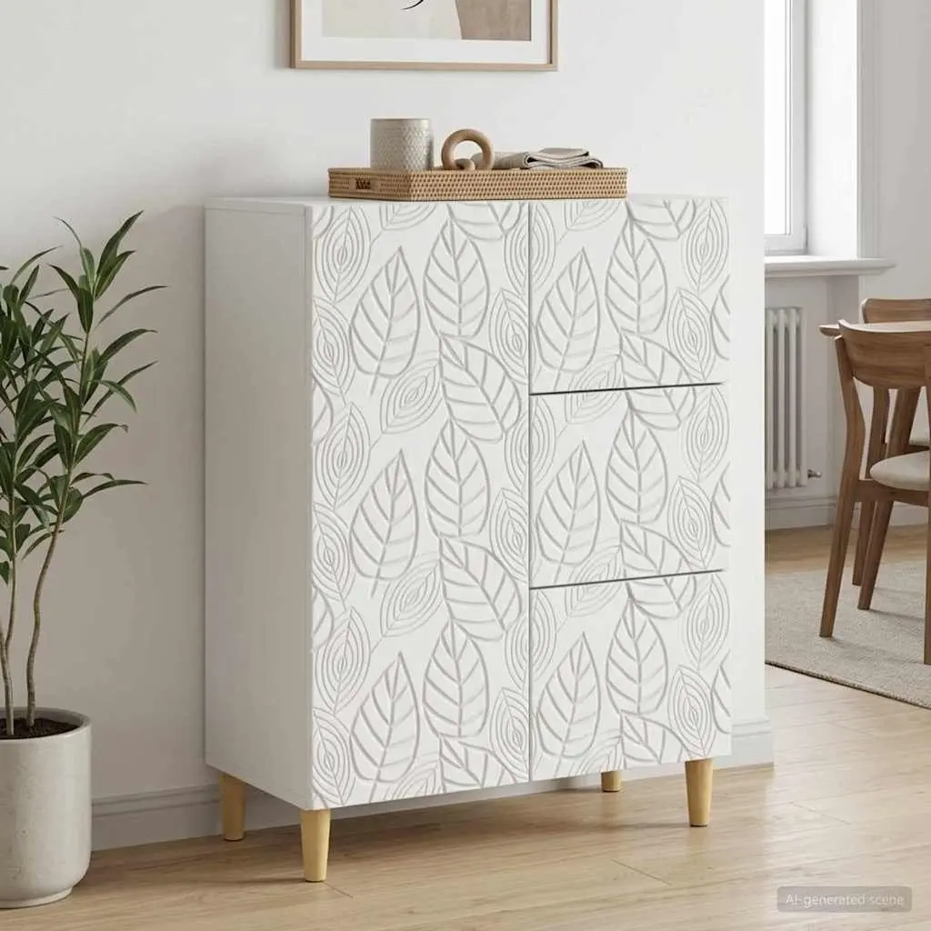 Sideboard Engineered Wood 66x34.5x90cm White Vintage