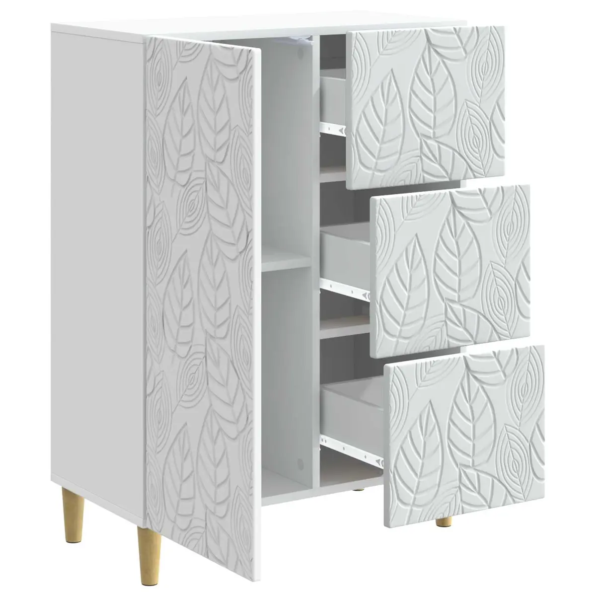 Sideboard Engineered Wood 66x34.5x90cm White Vintage