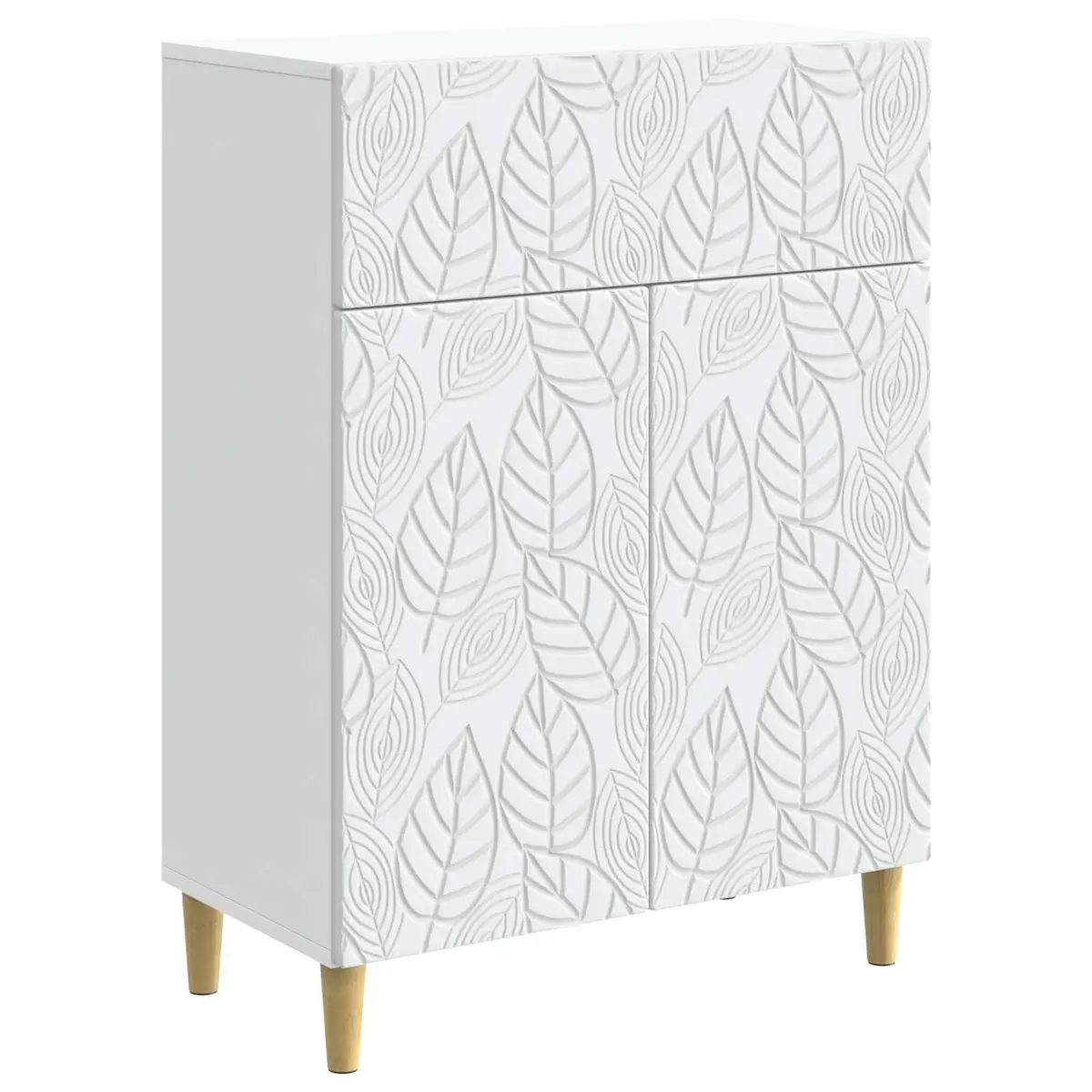 Sideboard Engineered Wood 66cm White Swing Doors Shelves