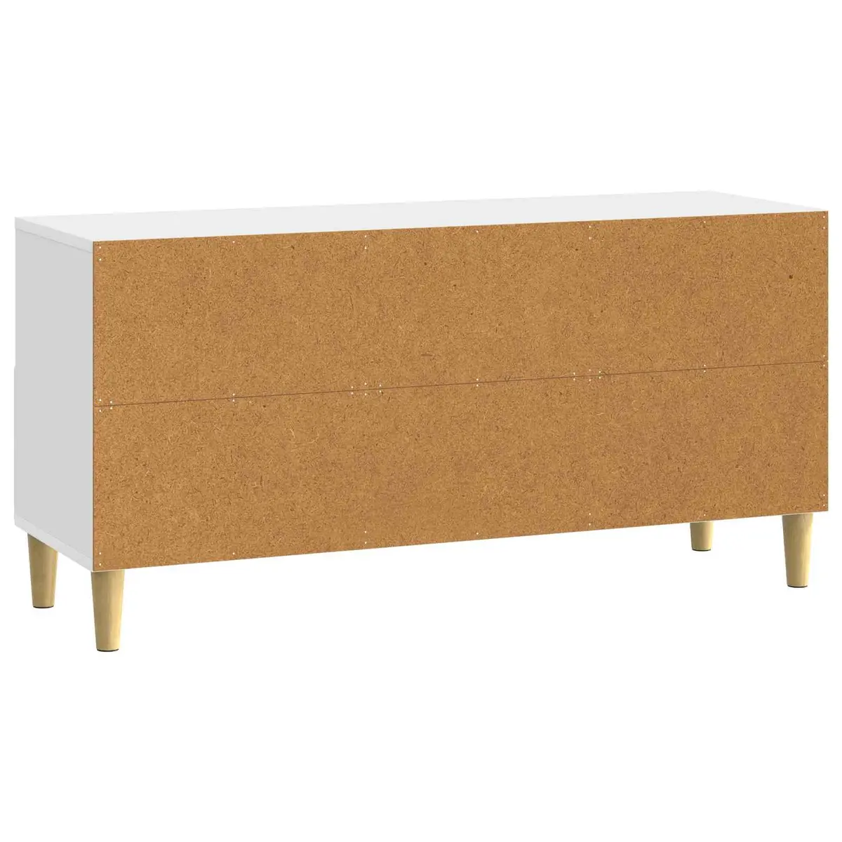 White TV Cabinet with Eucalyptus Legs