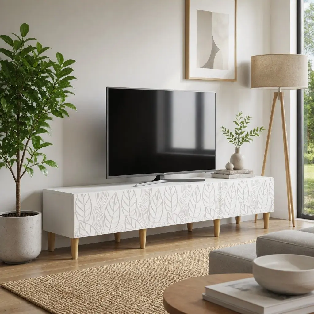 TV Cabinet Engineered Wood 147 x 34.5 x 30 cm White