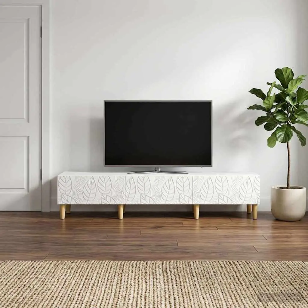 TV Cabinet Engineered Wood 147 x 34.5 x 30 cm White
