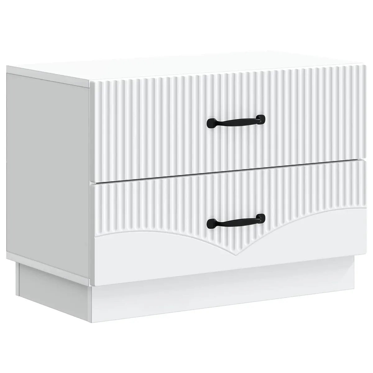 White Bedside Cabinet with Storage Drawers