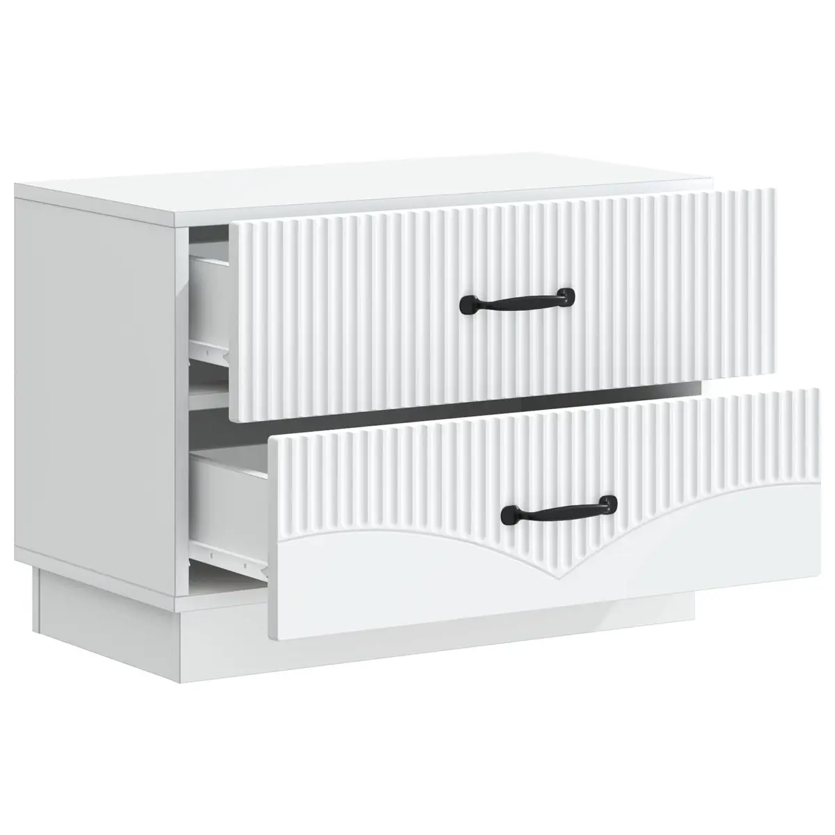 White Bedside Cabinet with Storage Drawers