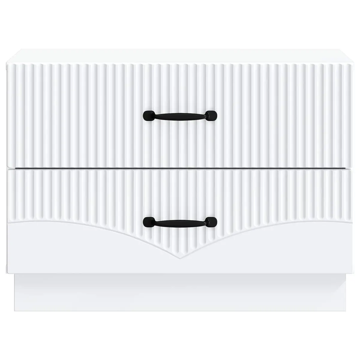 White Bedside Cabinet with Storage Drawers