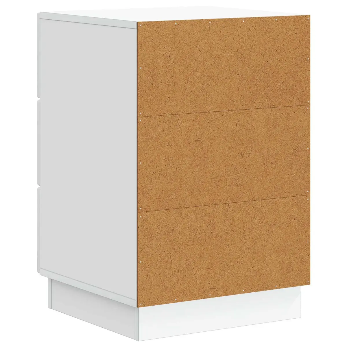 White Engineered Wood Vintage-Style Bedside Cabinet