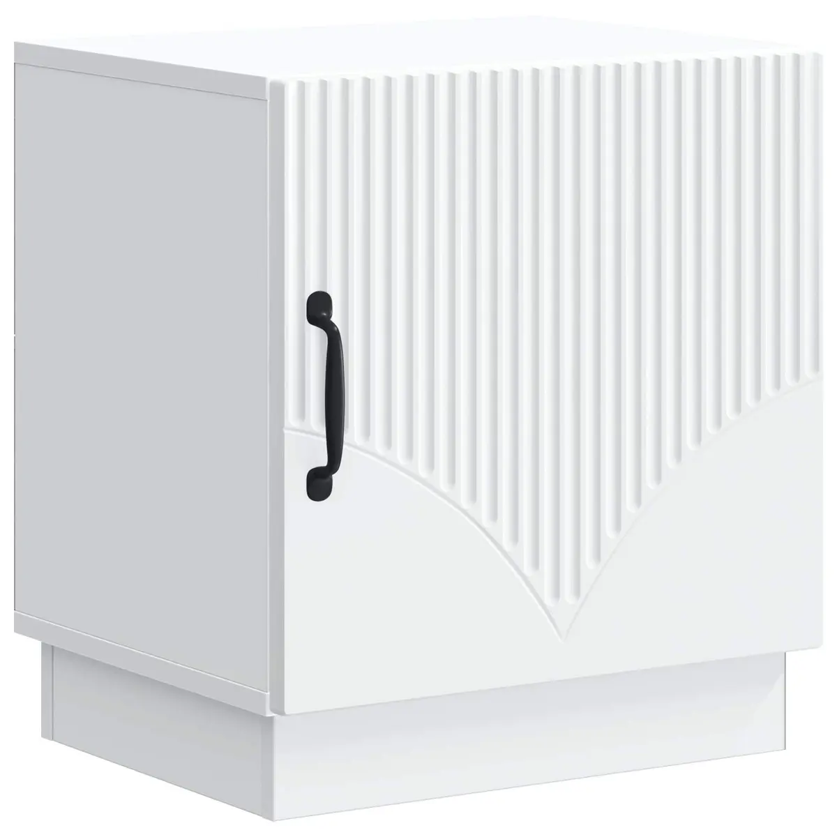 Bedside Table White 43 x 34.5 x 47 cm Storage Cabinet with Door Handles