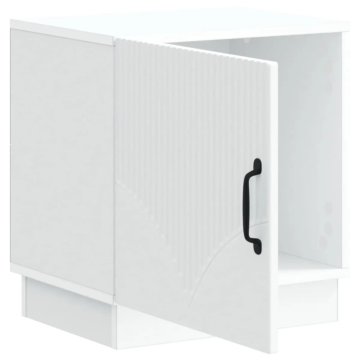 Bedside Table White 43 x 34.5 x 47 cm Storage Cabinet with Door Handles