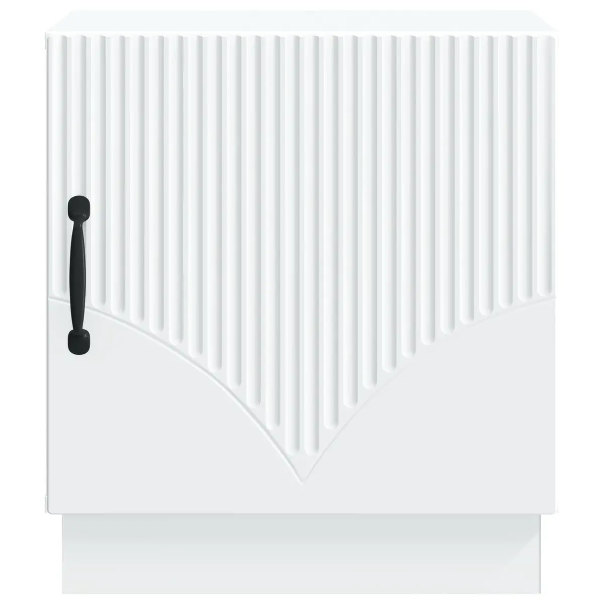Bedside Table White 43 x 34.5 x 47 cm Storage Cabinet with Door Handles