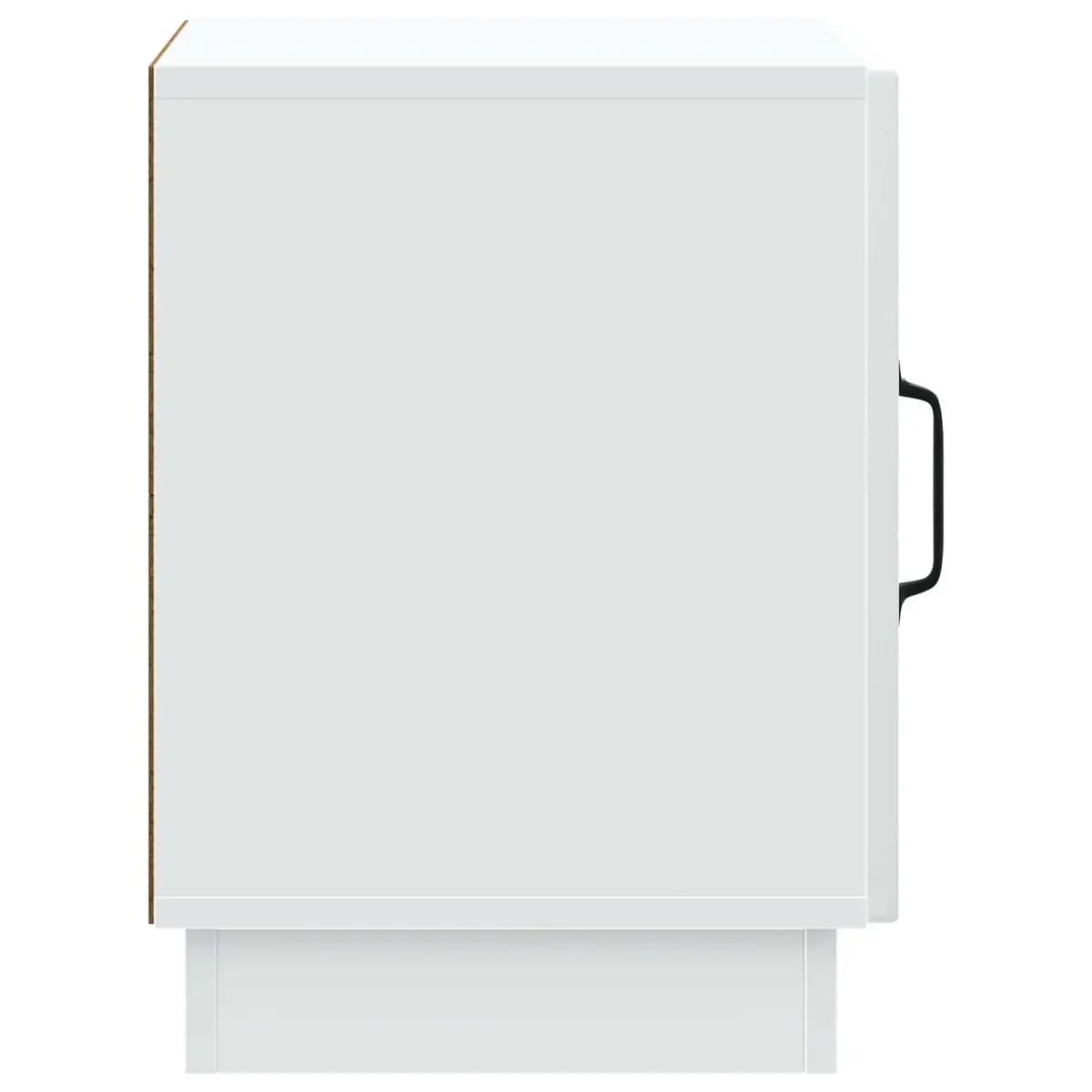 Bedside Table White 43 x 34.5 x 47 cm Storage Cabinet with Door Handles