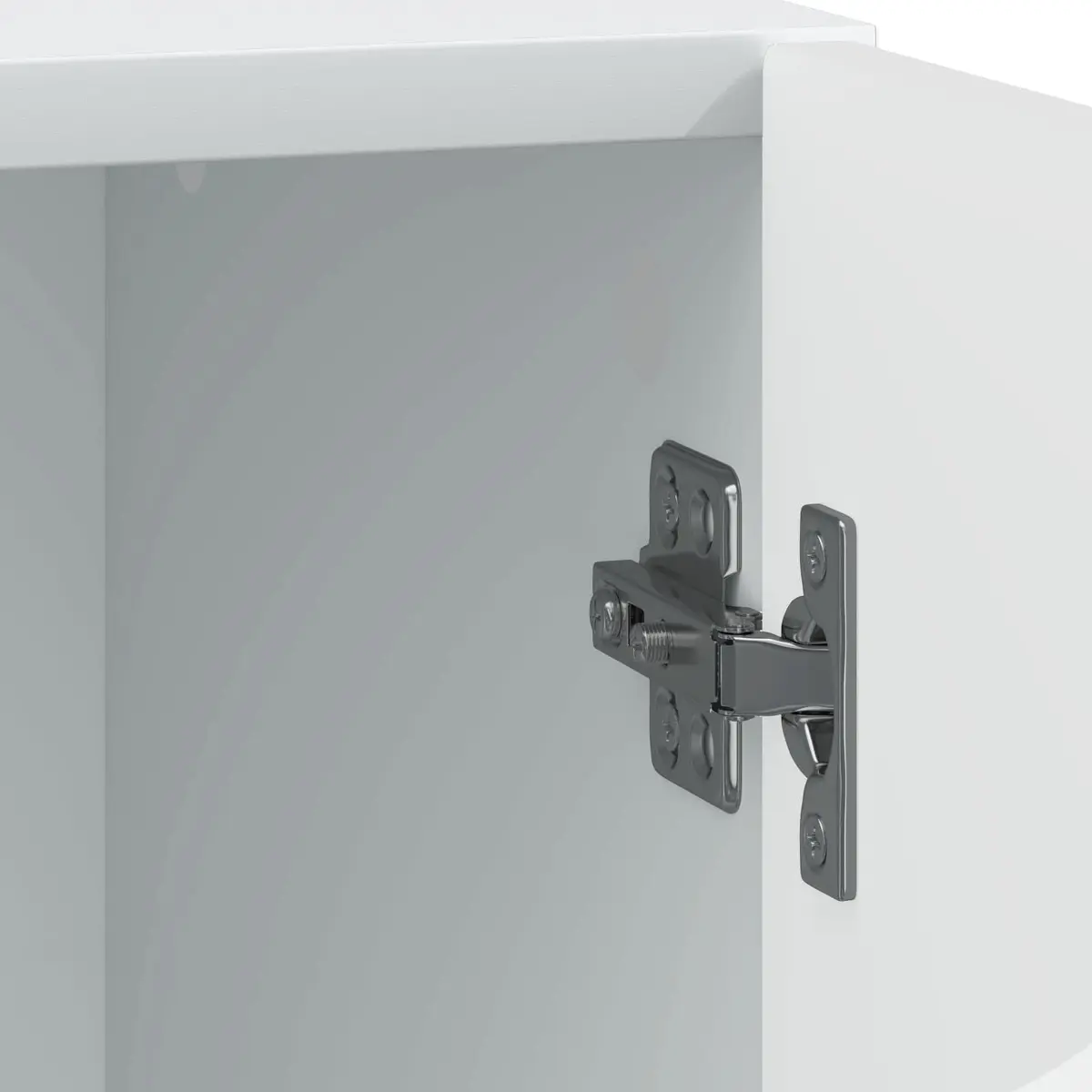 Bedside Table White 43 x 34.5 x 47 cm Storage Cabinet with Door Handles